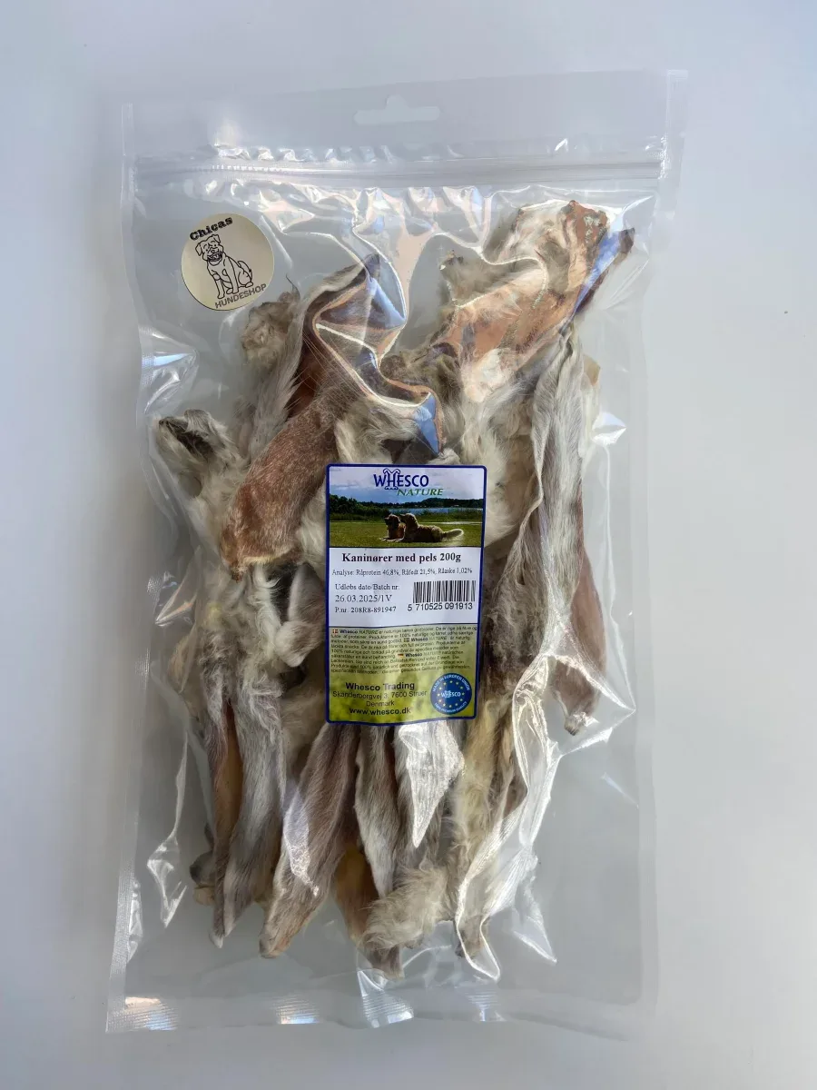 Kaninører med pels – 200 gram