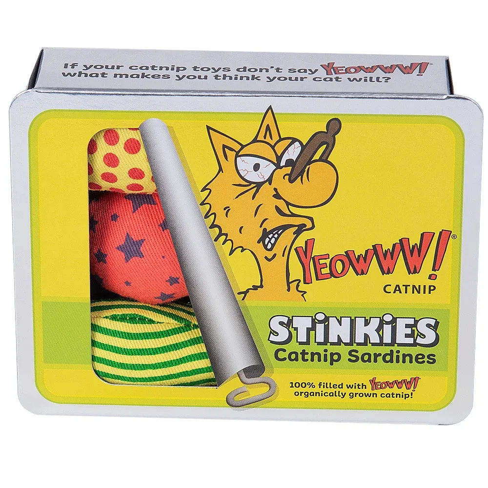 Katte legetøjs fisk med Catnip, Yeowww! Stinkies Catnip Sardines Trio 3-pak