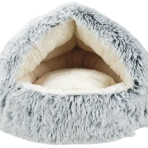 Kattehule Fluffy 2-i-1 50x50x42 cm grå