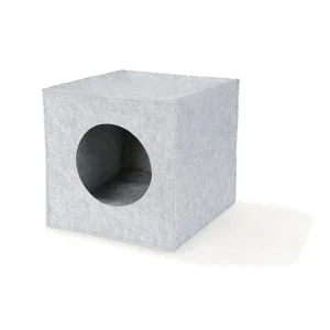 Kattehule grå filt 30x30 cm