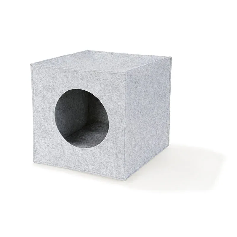 Kattehule grå filt 30x30 cm