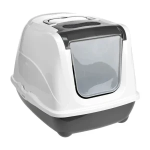 Kattetoilet Flip Cat 57x41x44 cm mørkegrå & hvid