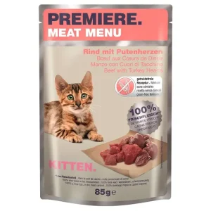 Kitten Meat Menu, pouch okse & kalkun 85 g