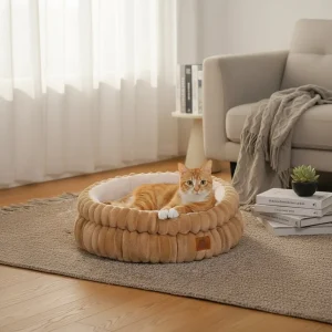 Komfortabel rund kattekurv – blødt kokon | nidocat