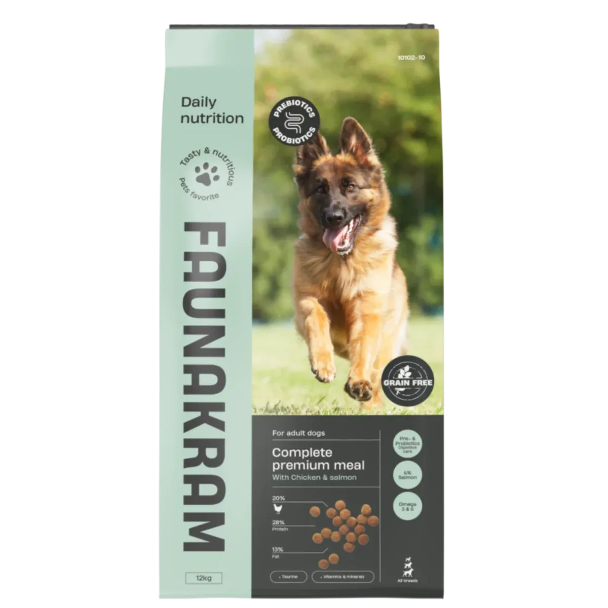 Kornfrit Hundefoder – Kylling & Laks m. Pre- & Probiotika