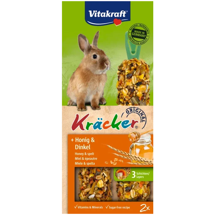 Kräcker, lækkeri stænger til kaniner - Honning & spelt