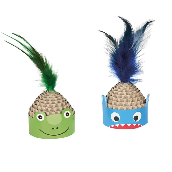 Kradsepapirsdyr m/fjer small ass farve - Image 2