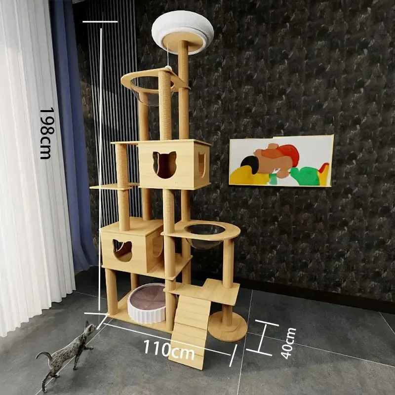 Krat til Maine Coon-katte i massivt træ – model “forestfun”