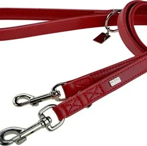 Kunstlæderline Portland justerbar 2 m x 18 mm rød