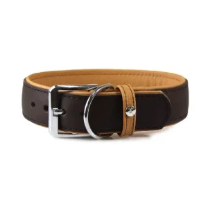 Læder halsbånd Vancouver 33-39 cm mocca