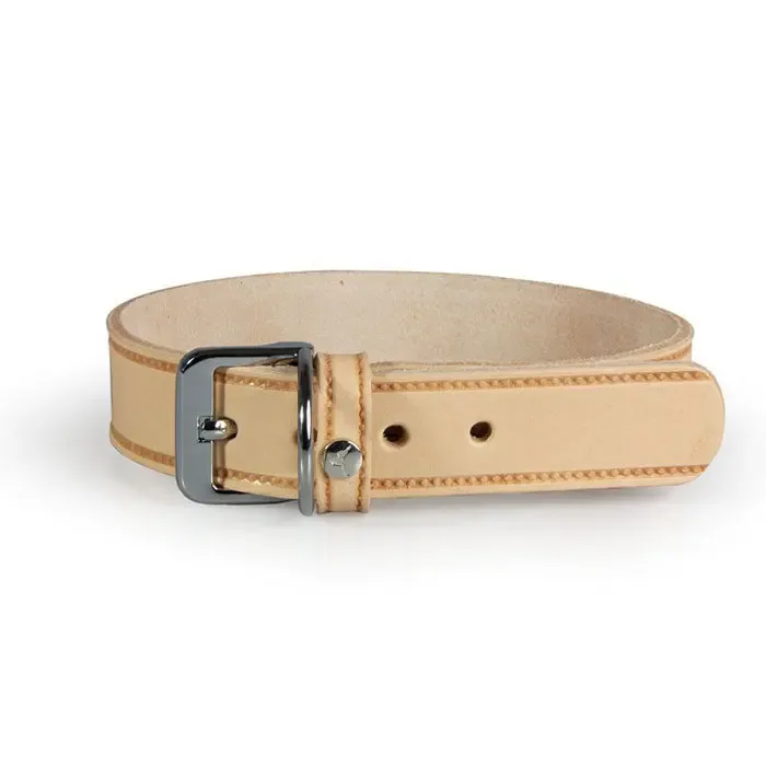 Læder halsbånd Weinheim 17-23 cm sand bred