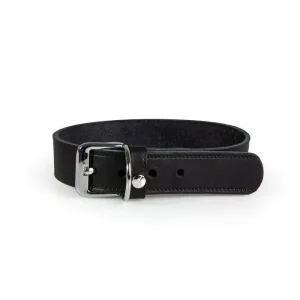 Læder halsbånd Weinheim 47-53 cm sort bred