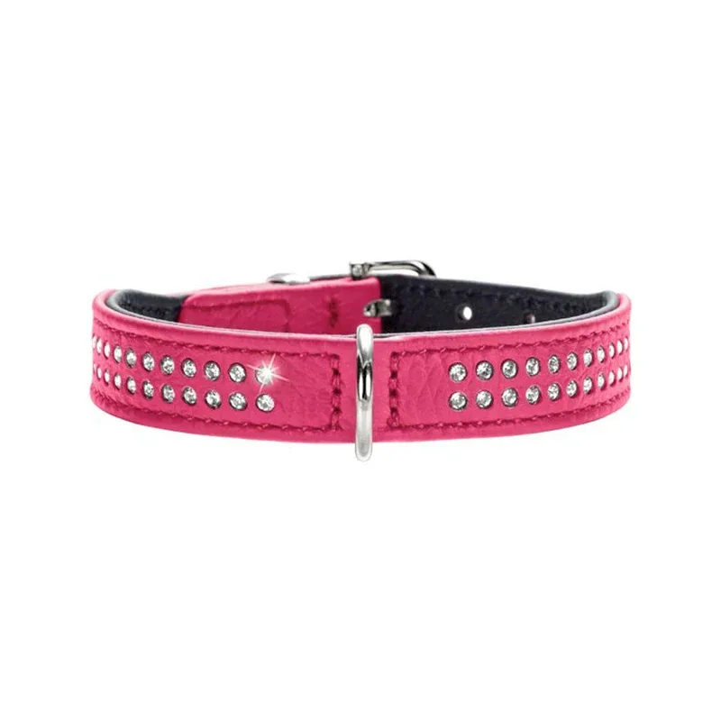 Læderhalsbånd Diamond Petit Pink - Image 2