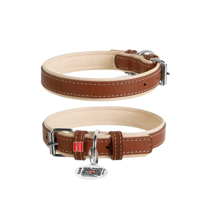 Læderhalsbånd Soft Brun 25 mm - 38-49 cm