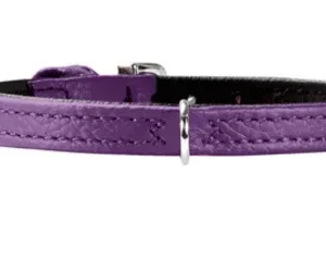 Læderhalsbånd Tiny Petit 13,5-17,5 cm x 0,8 cm violet