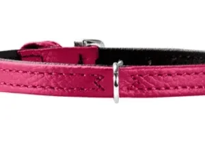 Læderhalsbånd Tiny Petit 16,5-20,5 cm x 0,8 cm pink