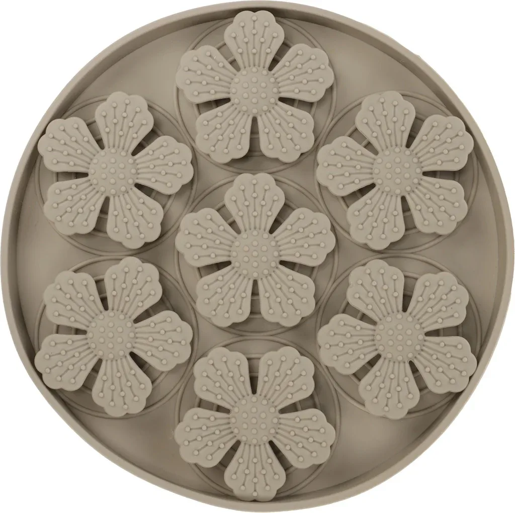 Lick Pad Fleur Taupe Round ø20cm