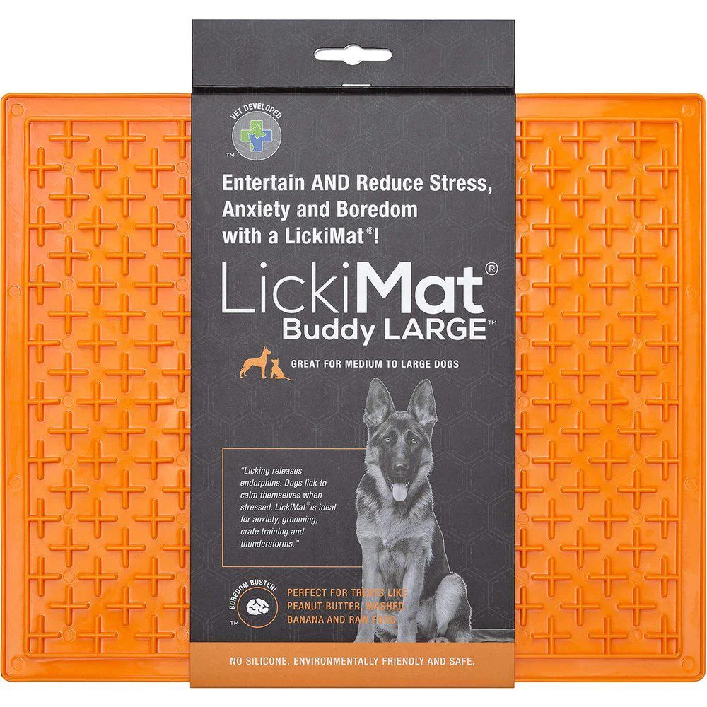 LickiMat Buddy Large Slikkemåtte 28x28Cm Grøn/Orange - Image 2