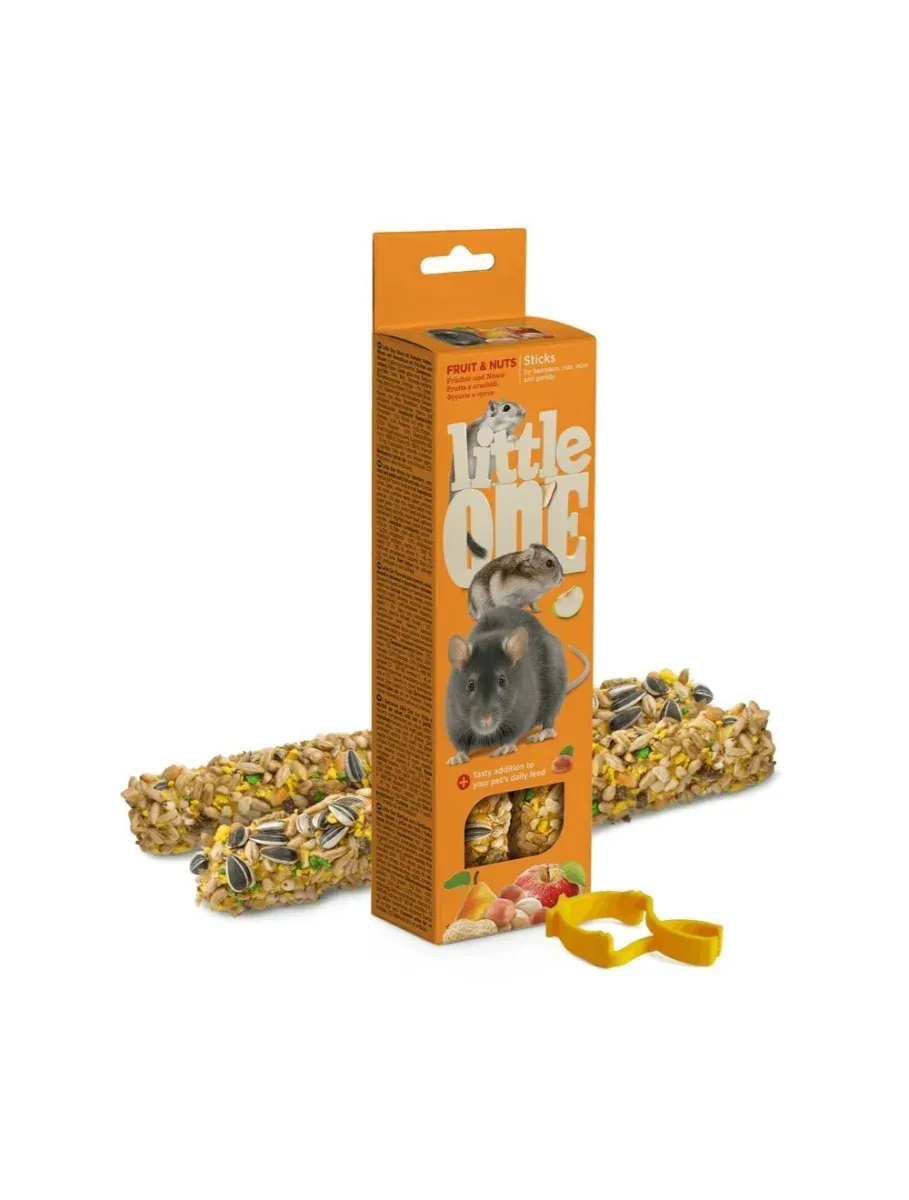 Little One Sticks med frugt og nødder, 2×60 g Gnavergodbid