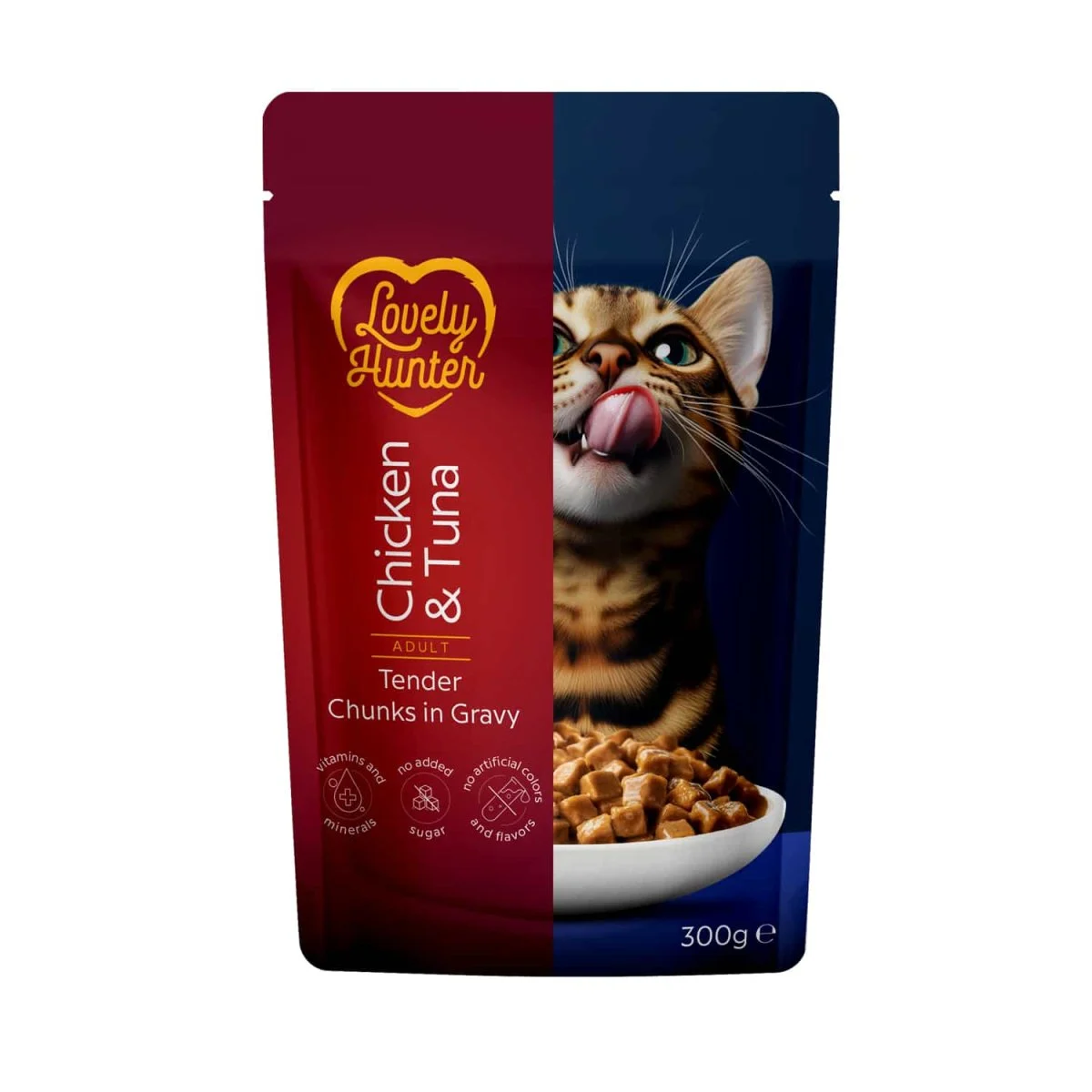 LOVELY HUNTER Cat Chicken and Tuna Chunks in Gravy 300 g