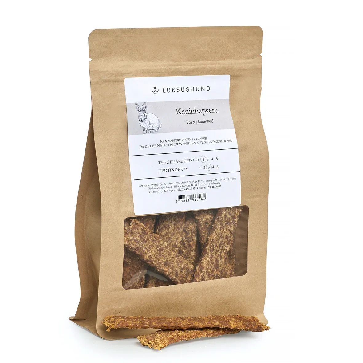 Luksushund – Kanin Hapsere 200g.