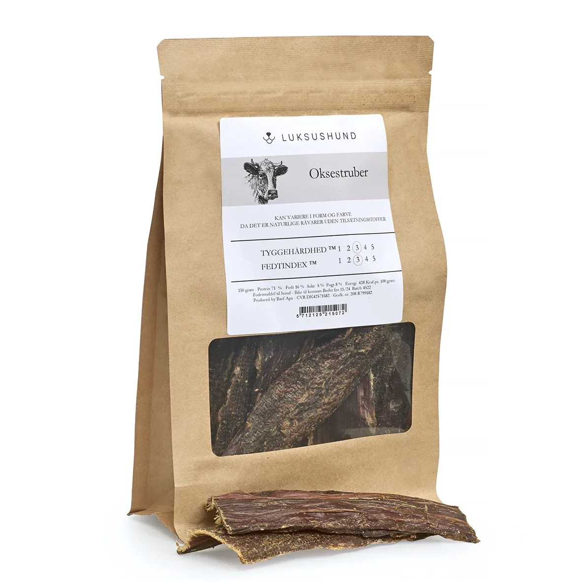 Luksushund – Oksestruber 150g.