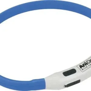 Lyshalsbånd Blinking Mini silikone 35 cm blå