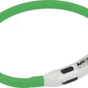 Lyshalsbånd Blinking Mini silikone 35 cm grøn