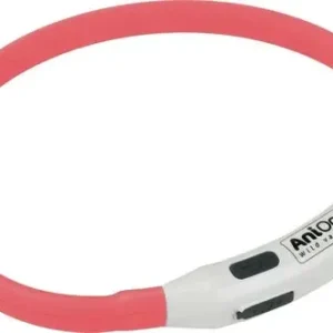 Lyshalsbånd Blinking Mini silikone 35 cm rød