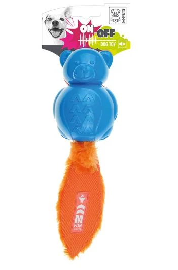 M-PETS tænd/sluk lyd Teddy (blå og orange) - Image 2