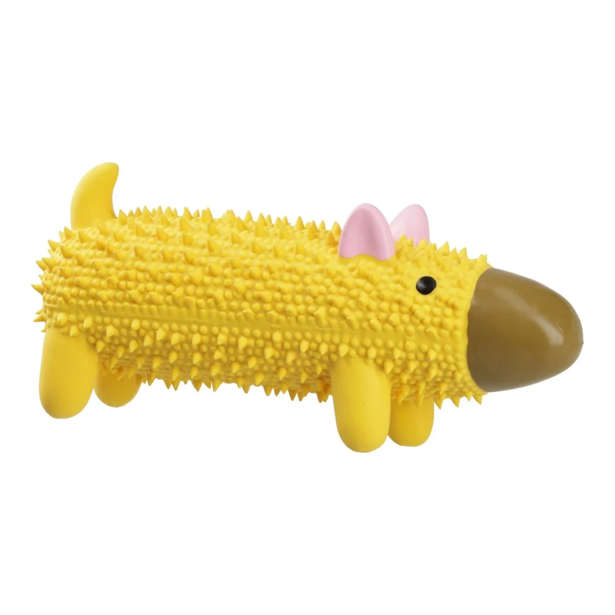 MISOKO Dog Toy Spiked Dog, latex, yellow, 20 cm