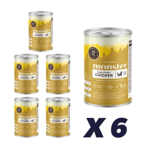 Monster Dog Adult Single Kylling Dåse 6 x 400 g