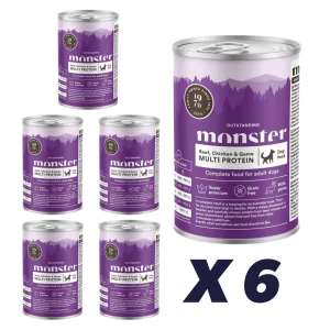 Monster Dog Multi Beef/ Kylling/ Game Dåse 6 x 400 g