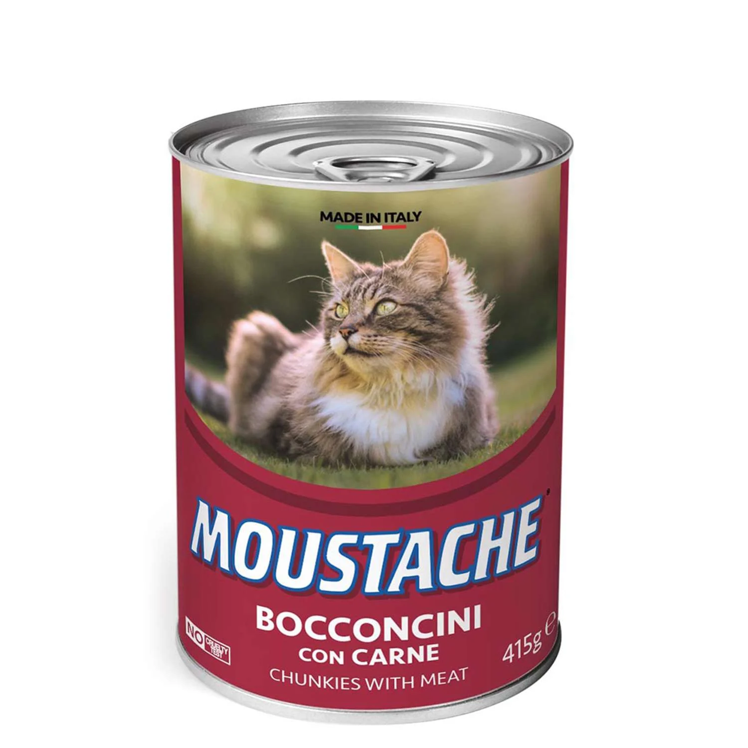 Moustache Dåsemad til kat med oksekød 415 g