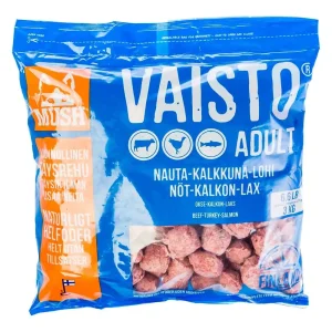 MUSH Vaisto® Blå – Råfoder med Okse, Kalkun, Laks – 3kg