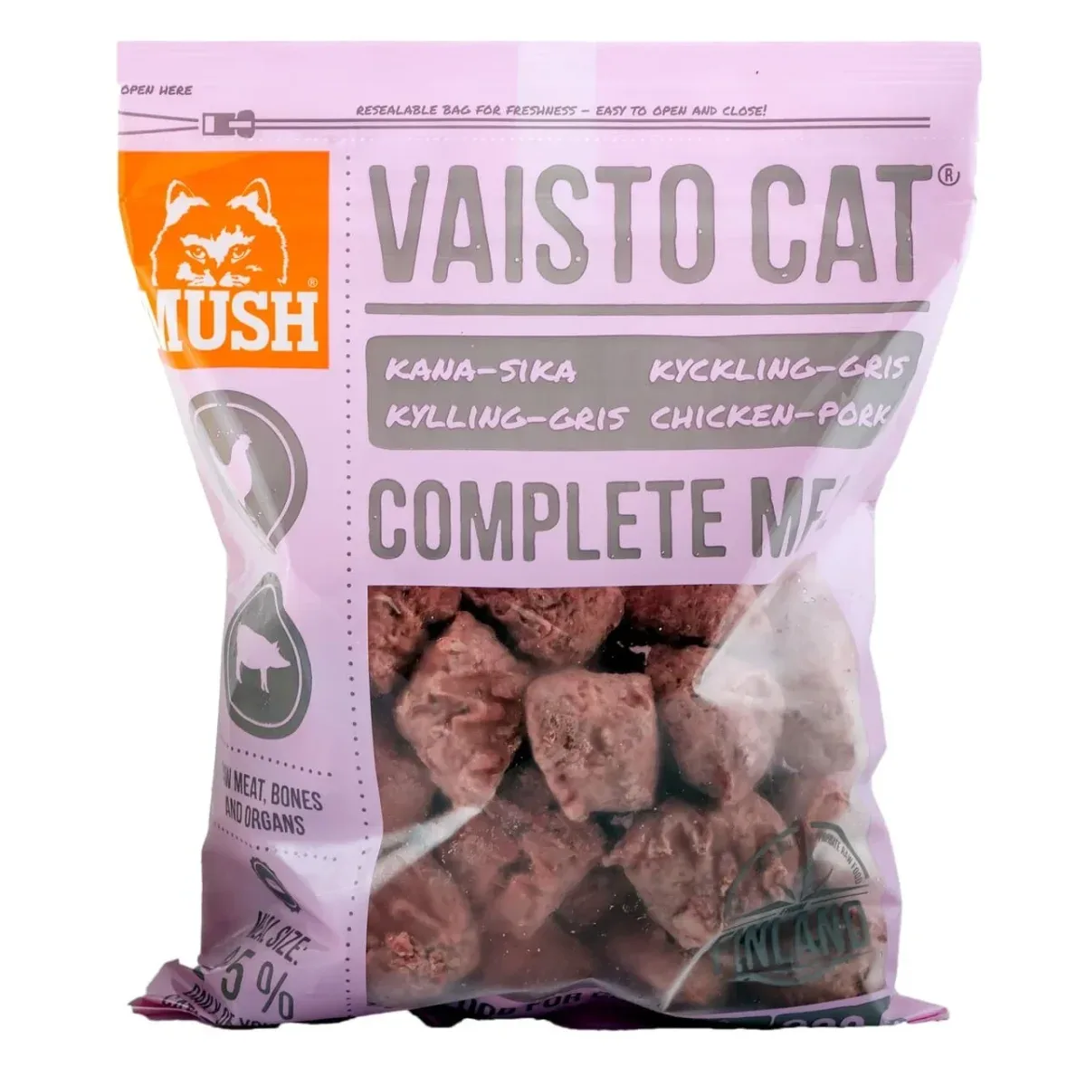 MUSH Vaisto CAT Pink 800g – Kylling & Gris BARF