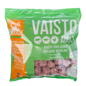 MUSH Vaisto® Grøn – Råfoder med Okse, Gris, Kylling – 3 kg
