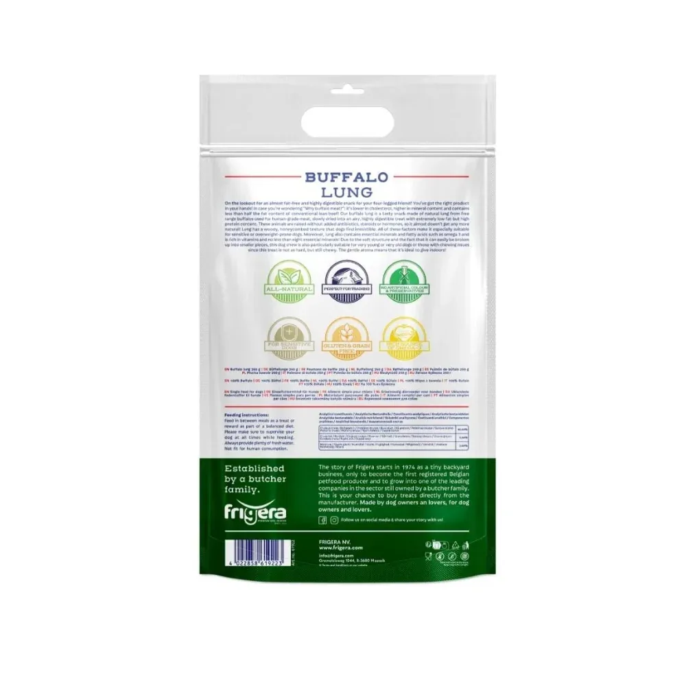 Natural Dog Chews Bøffel Lunger 250gr - Image 2