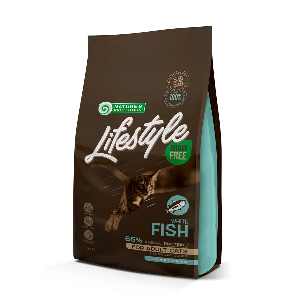 Natures Protection Lifestyle Cat Grain Free White Fish Adult 1.5 kg - Image 2