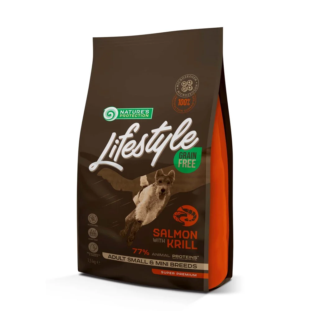 NATURES PROTECTION Lifestyle Grain Free Salmon & Krill Small & Mini Breeds 1.5 kg - Image 2