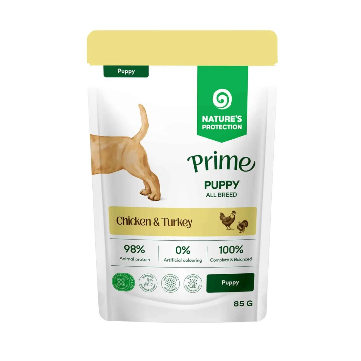 NATURES PROTECTION PRIME Puppy and Junior with Chicken and Turkey Chunks in Sauce 85 g - Image 2