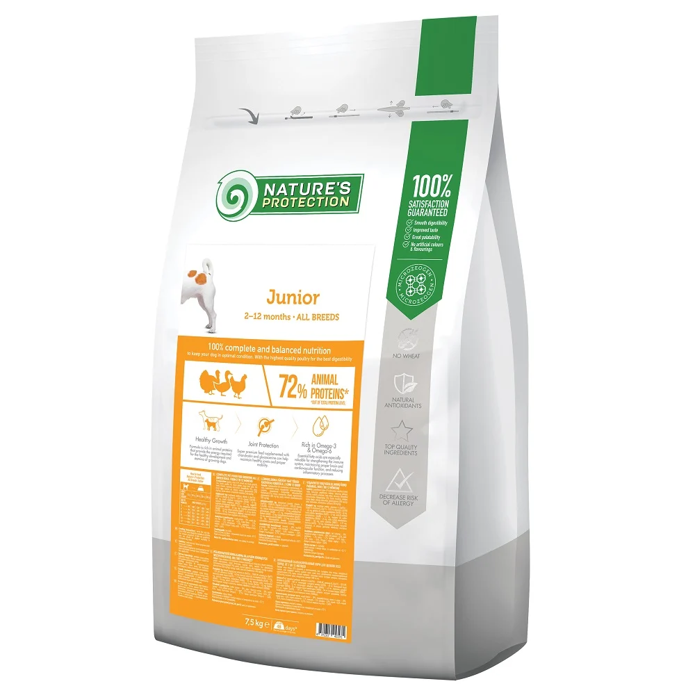 NATURES PROTECTION Puppy and Junior Poultry All Breeds 7.5 kg - Image 2