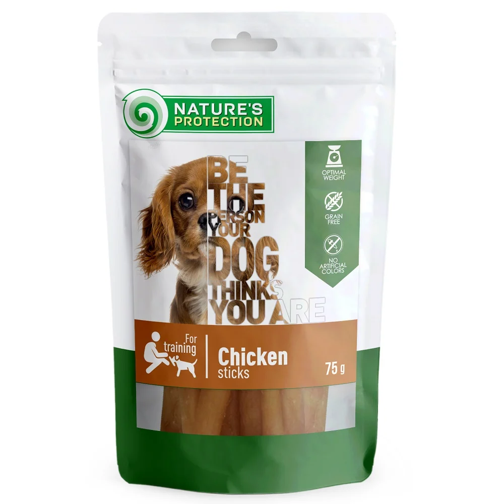 NATURES PROTECTION Snacks Chicken Sticks 75 g – spannmålsfri hundgodis