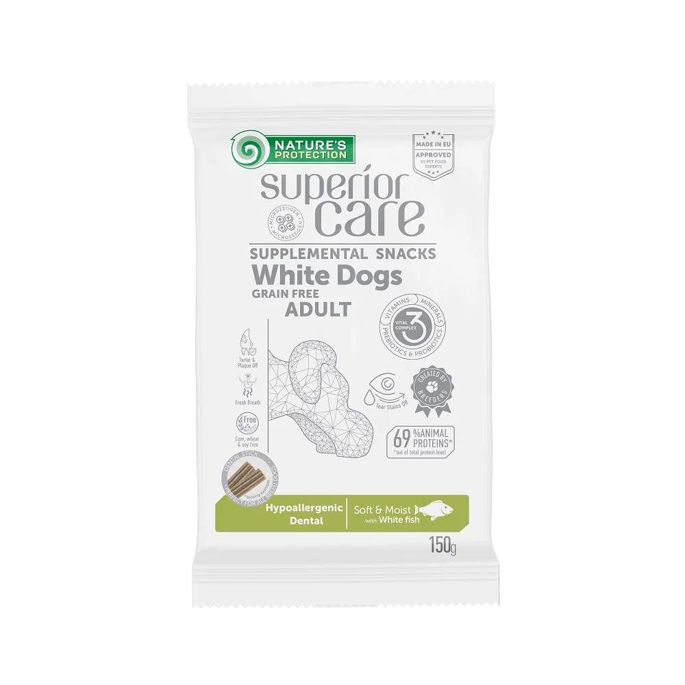 NATURES PROTECTION Superior Care White Dogs Hypoallergenic Dental Grain free White Fish 150 g - Image 2