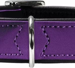 Nubuckhalsbånd 32-40 cm violet
