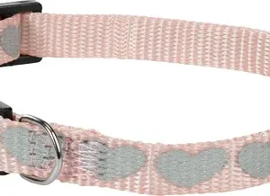 Nylonhalsbånd Refleks Heart 19-30 cm rosa