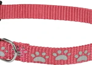 Nylonhalsbånd Refleks Paw 19-30 cm pink