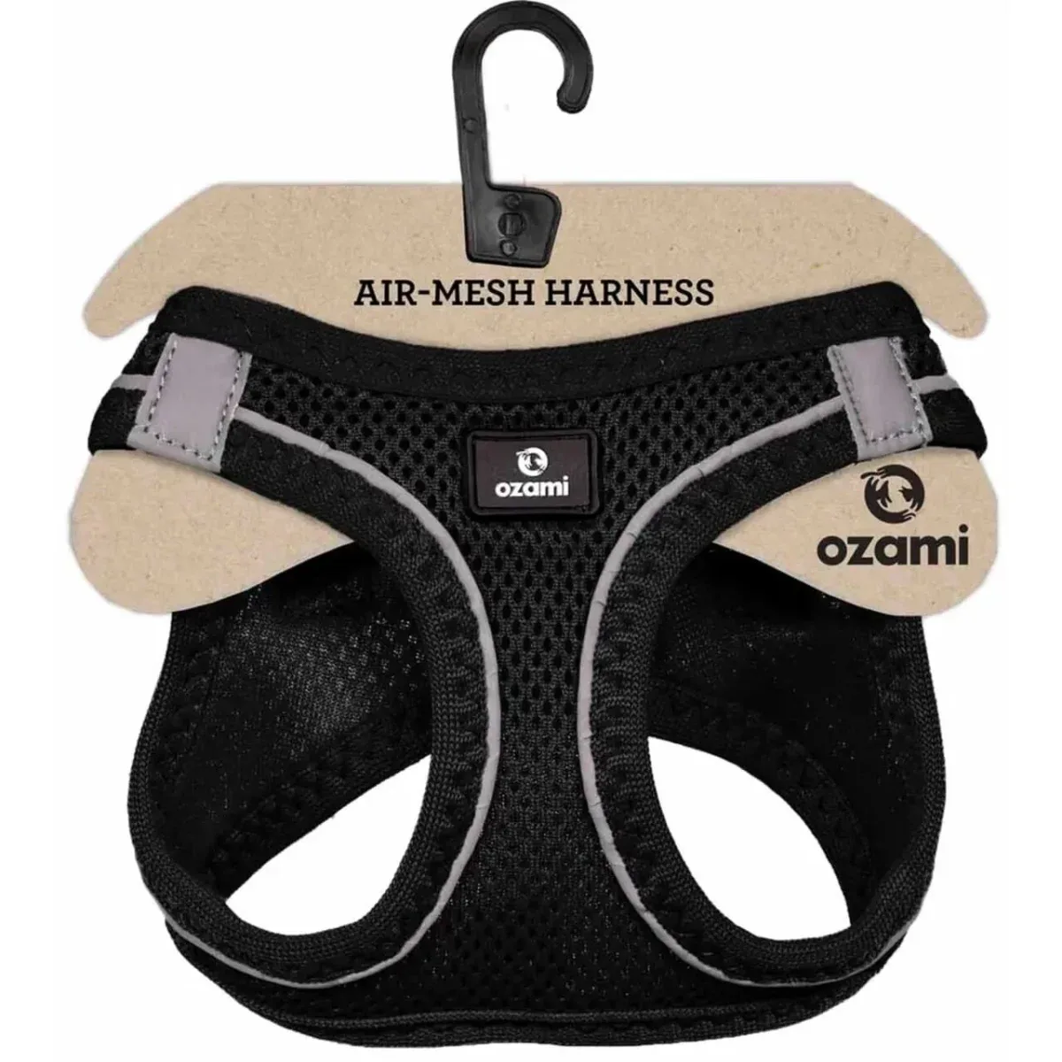 Ozami Air-Mesh Harness Sort– Let og åndbar hundesele XXXS–XL