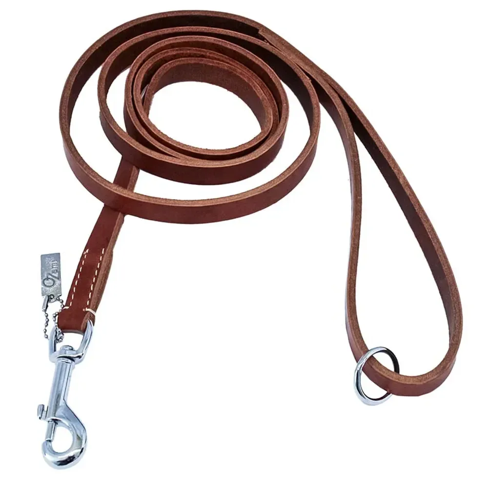 Ozami – Læder hundesnor – 180cm – Cognac