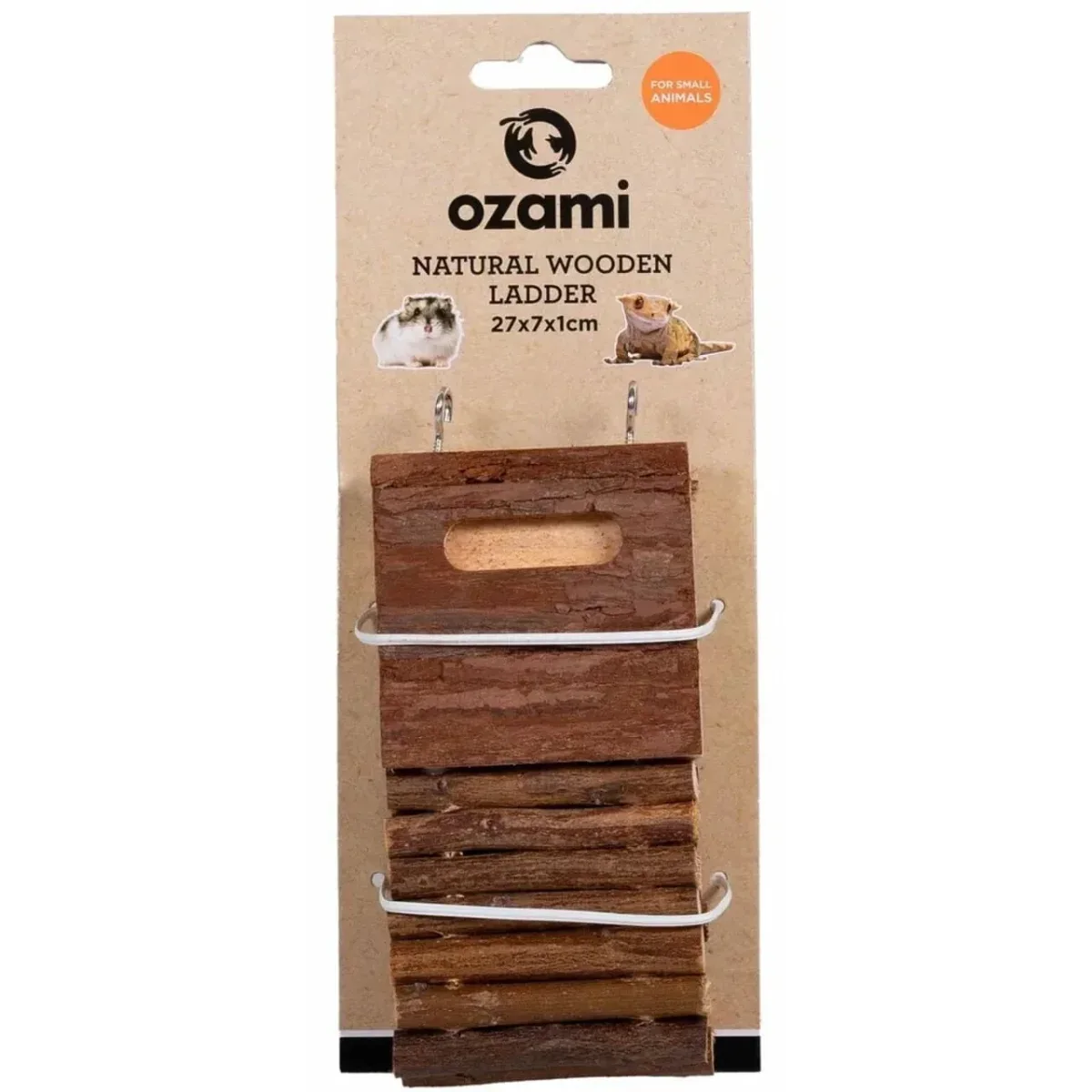 Ozami Naturlig Træstige 27×7 cm – Fleksibel stige til smådyr
